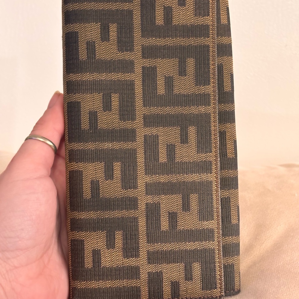 FENDI FF Zucca Black & Brown Monogram Continental Wallet - Picture 3 of 15